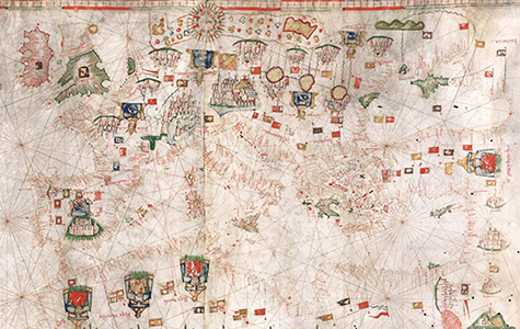 Carta nautica del Mar Mediterraneo, 1520. Museo: Museo Marítimo, Barcellona