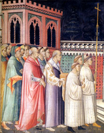 A. GADDI, Il proposto Uberto porta in processione la reliquia alla Pieve, Prato (1392-1395), © PRATO, CATTEDRALE, CAPPELLA DELLA CINTOLA